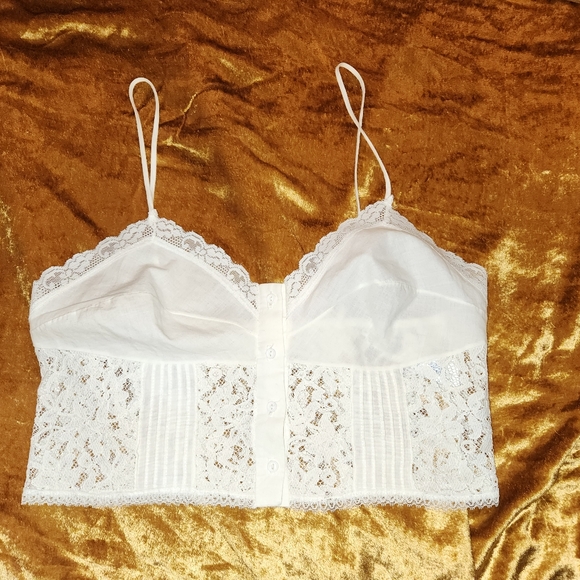 Kayser 1970's Cotton Lace Bralette Crop/Brami - Picture 3 of 16